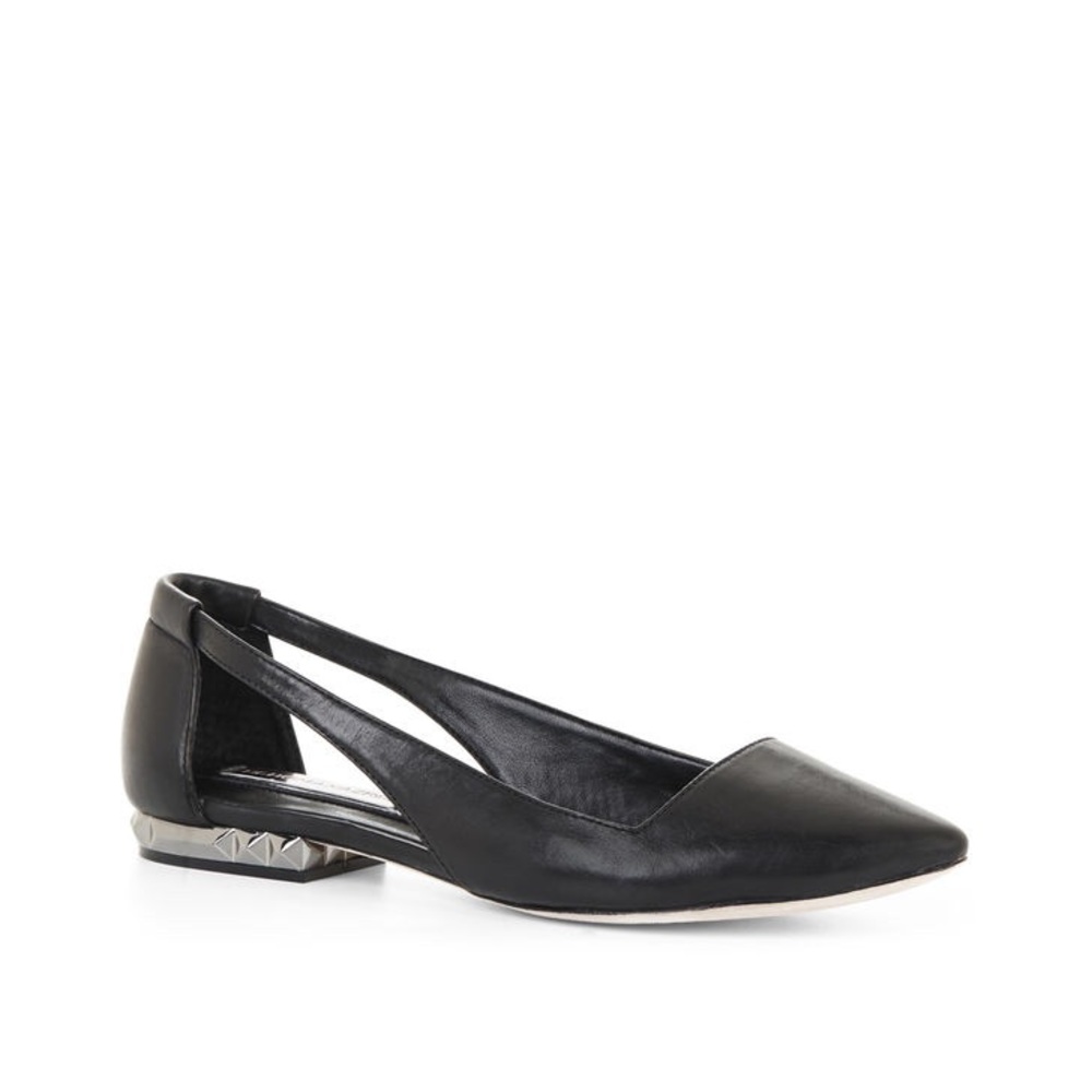 BCBGMaxzria Window Cut-out Flats studded heels 5.5